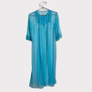 Montgomery ward vintage chiffon full length robe M lace